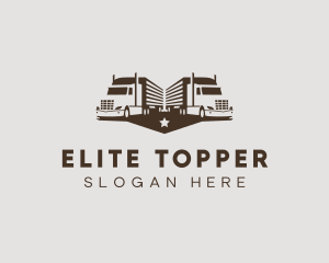 Hipster Trailer Truck Transport logo design