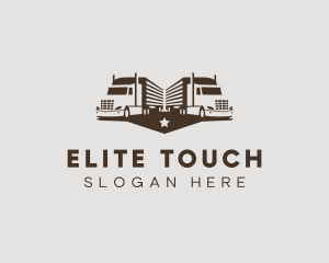 Hipster Trailer Truck Transport logo design