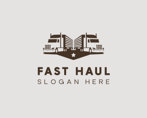 Hipster Trailer Truck Transport logo