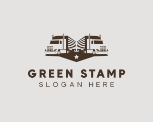 Hipster Trailer Truck Transport logo design