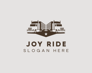 Hipster Trailer Truck Transport logo design