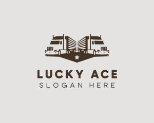 Hipster Trailer Truck Transport logo design