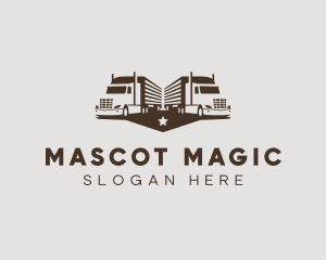 Hipster Trailer Truck Transport logo design