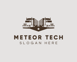 Hipster Trailer Truck Transport logo design