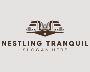 Hipster Trailer Truck Transport logo design