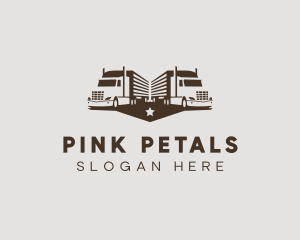 Hipster Trailer Truck Transport logo design