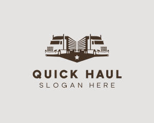 Hipster Trailer Truck Transport logo design