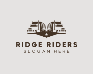 Hipster Trailer Truck Transport logo design