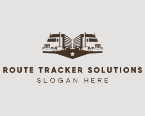 Hipster Trailer Truck Transport logo design