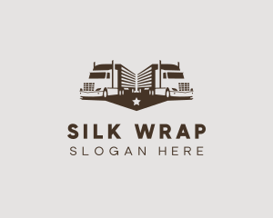 Hipster Trailer Truck Transport logo design