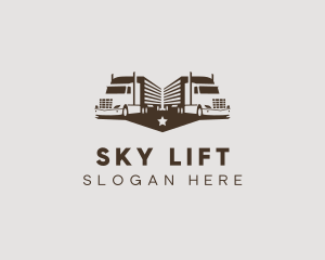 Hipster Trailer Truck Transport logo design