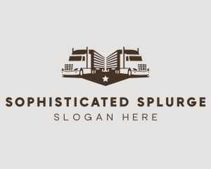 Hipster Trailer Truck Transport logo design