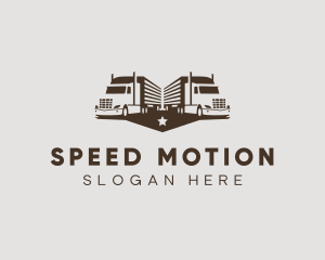 Hipster Trailer Truck Transport logo design