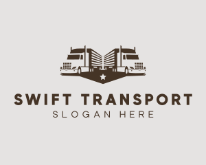 Hipster Trailer Truck Transport logo design