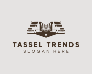 Hipster Trailer Truck Transport logo design