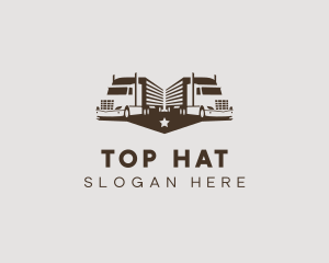 Hipster Trailer Truck Transport logo design