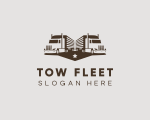 Hipster Trailer Truck Transport logo design