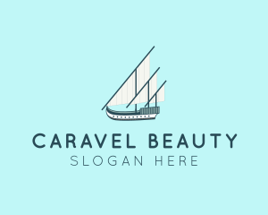 Caravel Ship Boat  logo design