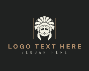Headdress - Tribal Chieftain Cinema logo design