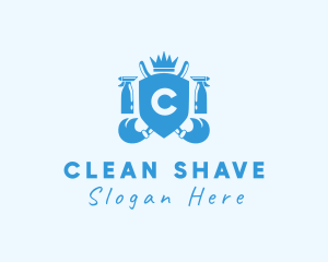 Cleaning Crown Shield logo design