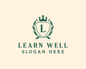 Shield Royalty Learning Center logo design