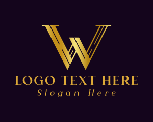 Golden Business Letter W Logo