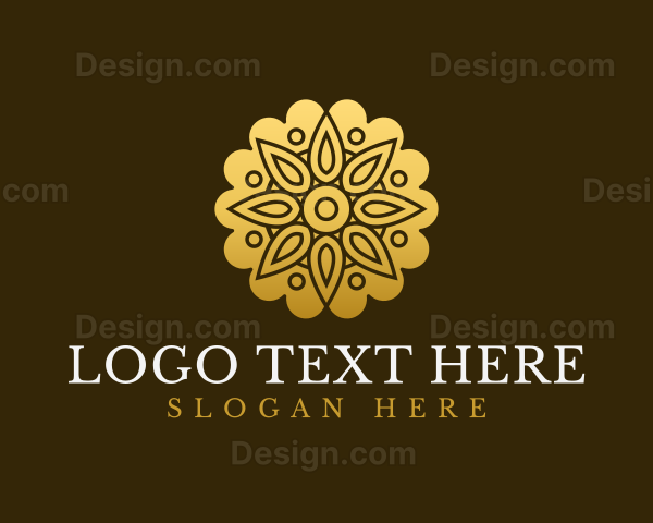 Mandala Pattern Flower Logo