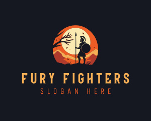 Spartan Fighter Warrior logo design