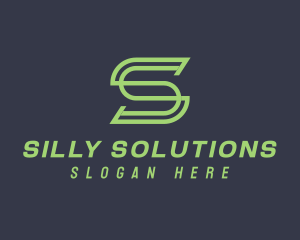 Green Monoline Letter S logo design