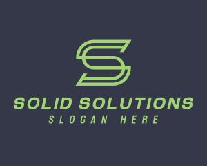 Green Monoline Letter S logo design