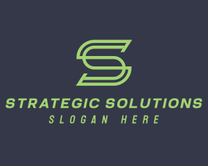 Green Monoline Letter S logo design