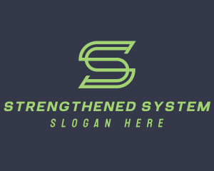 Green Monoline Letter S logo design