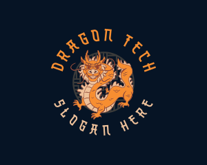 Oriental Mythical Dragon logo design