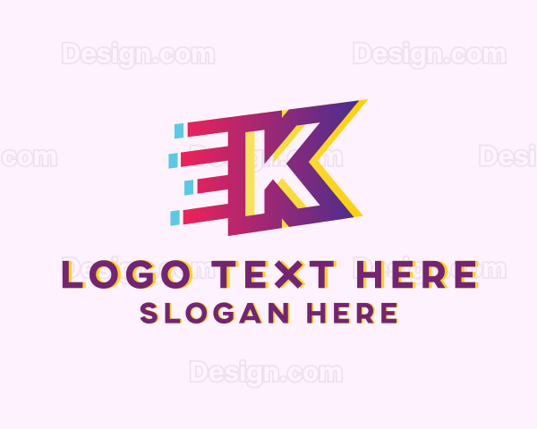 Speedy Letter K Motion Business Logo
