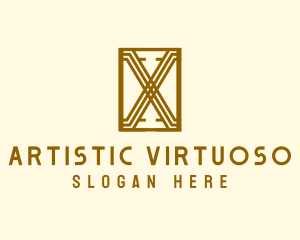 Elegant Art Deco Letter X logo design