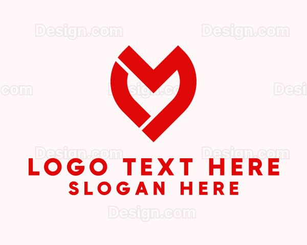 Red Letter M Heart Logo