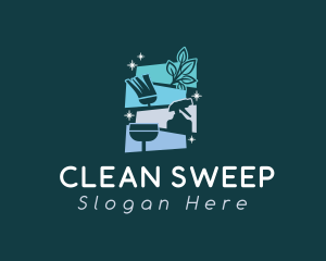 Janitorial Cleaning Tools logo design