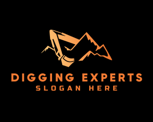 Excavator Mining Mountain logo