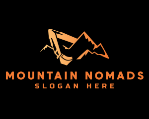 Excavator Mining Mountain logo design