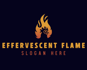 Chicken Flame Grill logo design