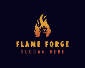 Chicken Flame Grill logo design