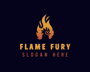 Chicken Flame Grill logo design