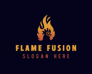 Chicken Flame Grill logo design