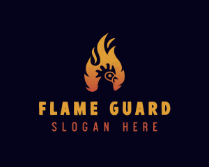 Chicken Flame Grill logo design