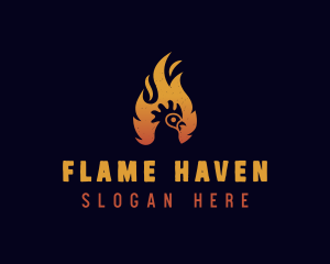 Chicken Flame Grill logo design