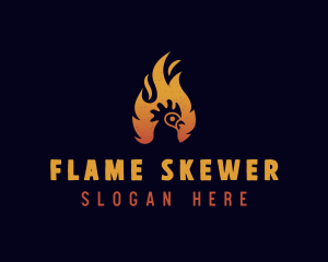 Chicken Flame Grill logo design