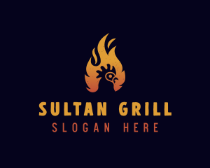 Chicken Flame Grill logo design