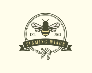 Natural Bee Leaf logo design