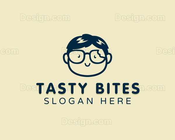 Cute Boy Glasses Logo