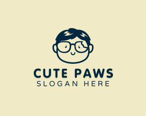 Cute Boy Glasses logo design